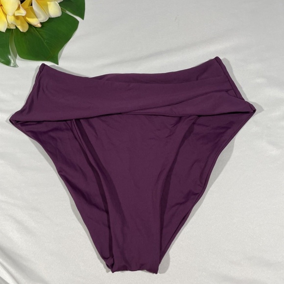 NEW Becca Color Code‎ Crossover High Waist Bikini Bottoms Merlot [ Small ] - Picture 5 of 11